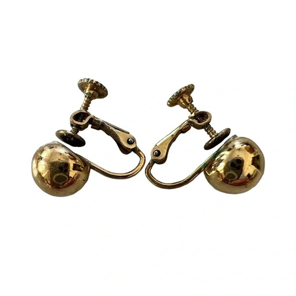 Vintage 3 Pairs Gold Tone‎ Clip/Screwback Earrings - Picture 4 of 4